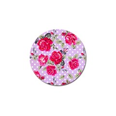 Shabby Chic,pink,roses,polka Dots Golf Ball Marker by NouveauDesign