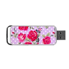 Shabby Chic,pink,roses,polka Dots Portable Usb Flash (one Side) by NouveauDesign