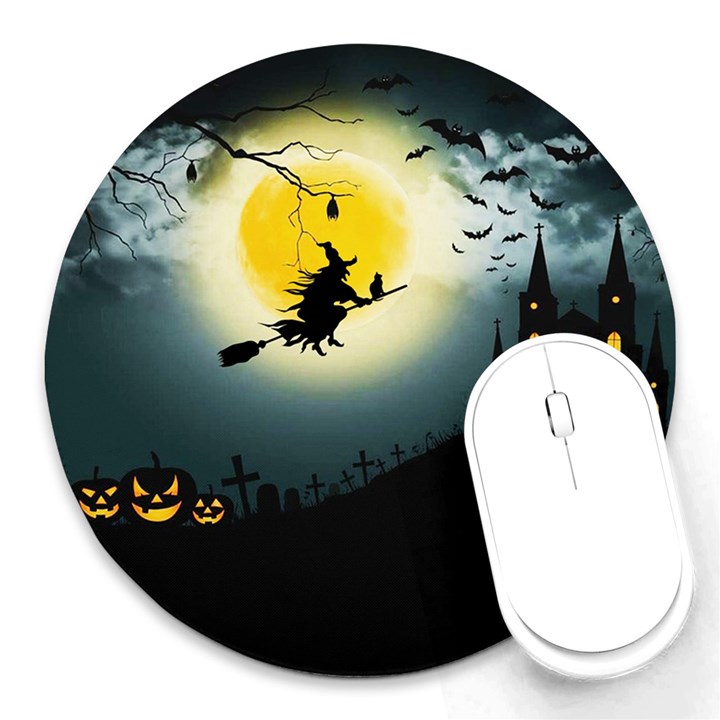 Halloween landscape Round Mousepads