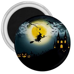 Halloween Landscape 3  Magnets by Valentinaart