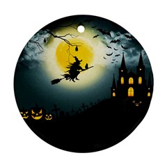 Halloween Landscape Ornament (round) by Valentinaart