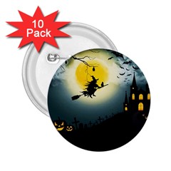 Halloween landscape 2.25  Buttons (10 pack) 