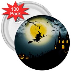 Halloween landscape 3  Buttons (100 pack) 