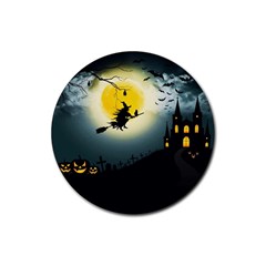 Halloween landscape Rubber Coaster (Round) 