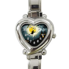 Halloween Landscape Heart Italian Charm Watch by Valentinaart