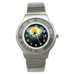 Halloween landscape Stainless Steel Watch