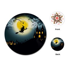 Halloween landscape Playing Cards (Round) 