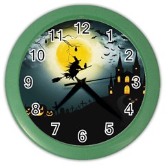 Halloween landscape Color Wall Clocks