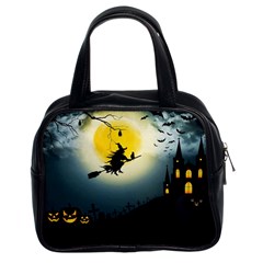 Halloween Landscape Classic Handbags (2 Sides) by Valentinaart