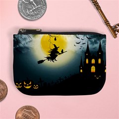 Halloween landscape Mini Coin Purses