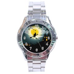 Halloween Landscape Stainless Steel Analogue Watch by Valentinaart