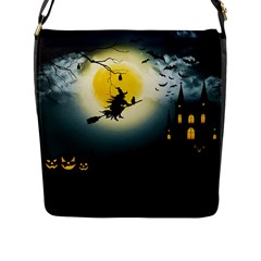 Halloween landscape Flap Messenger Bag (L) 