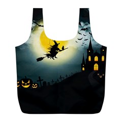 Halloween Landscape Full Print Recycle Bags (l)  by Valentinaart