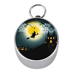 Halloween landscape Mini Silver Compasses