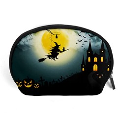 Halloween Landscape Accessory Pouches (large)  by Valentinaart