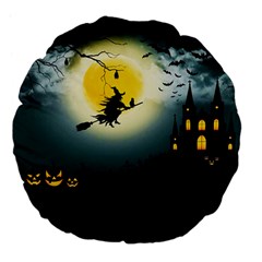 Halloween landscape Large 18  Premium Flano Round Cushions