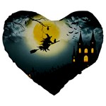 Halloween landscape Large 19  Premium Flano Heart Shape Cushions Front