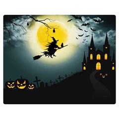 Halloween landscape Double Sided Flano Blanket (Medium) 