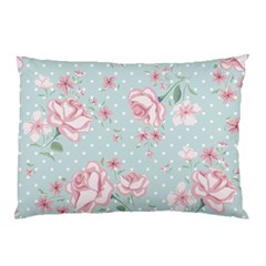 Shabby Chic,pink,roses,polka Dots Pillow Case by NouveauDesign