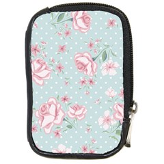 Shabby Chic,pink,roses,polka Dots Compact Camera Cases by NouveauDesign