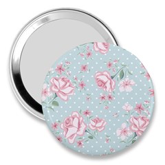 Shabby Chic,pink,roses,polka Dots 3  Handbag Mirrors by NouveauDesign