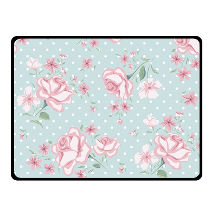 Shabby chic,pink,roses,polka dots Double Sided Fleece Blanket (Small) 