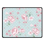 Shabby chic,pink,roses,polka dots Double Sided Fleece Blanket (Small)  45 x34  Blanket Back