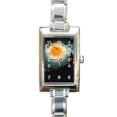 Halloween landscape Rectangle Italian Charm Watch