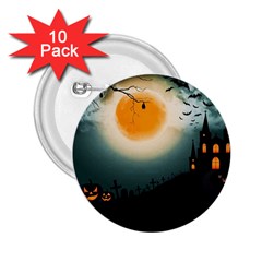 Halloween landscape 2.25  Buttons (10 pack) 