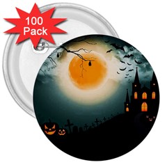 Halloween landscape 3  Buttons (100 pack) 