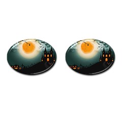 Halloween landscape Cufflinks (Oval)