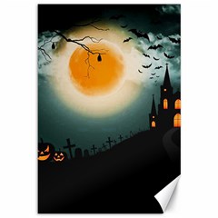 Halloween landscape Canvas 12  x 18  