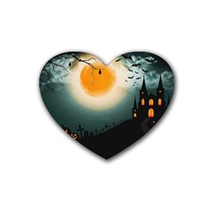 Halloween landscape Heart Coaster (4 pack) 