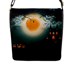 Halloween landscape Flap Messenger Bag (L) 