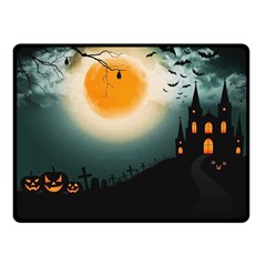 Halloween landscape Double Sided Fleece Blanket (Small) 