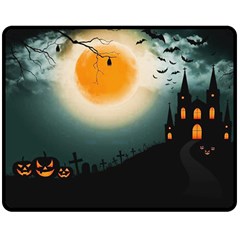 Halloween landscape Double Sided Fleece Blanket (Medium) 