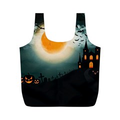 Halloween landscape Full Print Recycle Bags (M) 