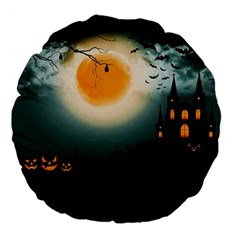 Halloween Landscape Large 18  Premium Flano Round Cushions by Valentinaart