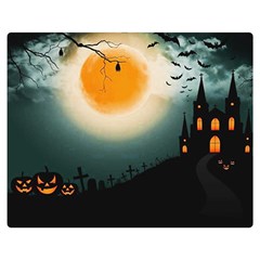 Halloween landscape Double Sided Flano Blanket (Medium) 