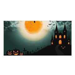 Halloween Landscape Satin Shawl