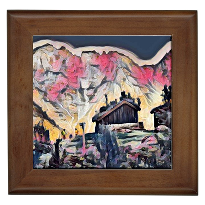 Modern abstract painting Framed Tiles