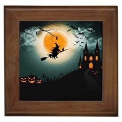 Halloween Landscape Framed Tiles by Valentinaart