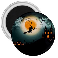 Halloween Landscape 3  Magnets by Valentinaart