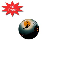 Halloween Landscape 1  Mini Buttons (10 Pack)  by Valentinaart