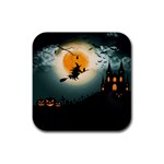 Halloween landscape Rubber Square Coaster (4 pack)  Front