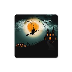 Halloween Landscape Square Magnet by Valentinaart