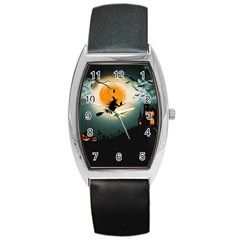 Halloween Landscape Barrel Style Metal Watch by Valentinaart