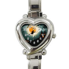 Halloween Landscape Heart Italian Charm Watch by Valentinaart