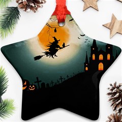 Halloween Landscape Star Ornament (two Sides) by Valentinaart