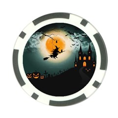 Halloween Landscape Poker Chip Card Guard by Valentinaart